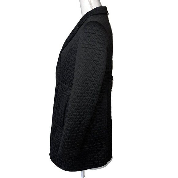 Margaret O’Leary Womens Quilted Jacket Size Medium M L Black Snap Front Lined - Picture 8 of 12
